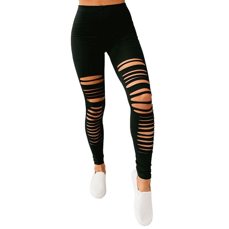 Damen Sportliche Leggings mit modischem Riss-Design Krohn-e