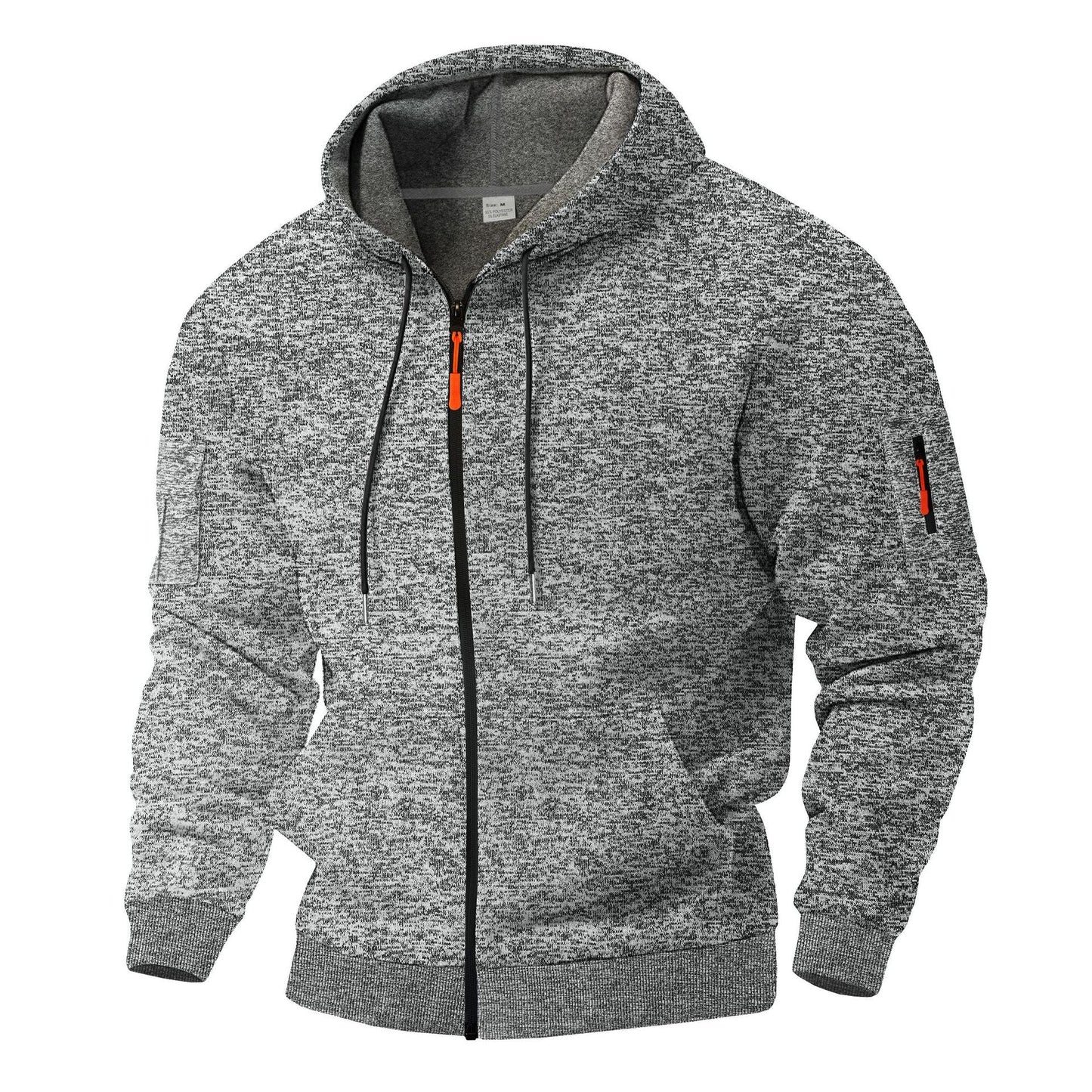 Herren sportlicher Kapuzenpullover mit atmungsaktiver Struktur und farblich abgesetzten Reißverschluss-Details Krohn-e
