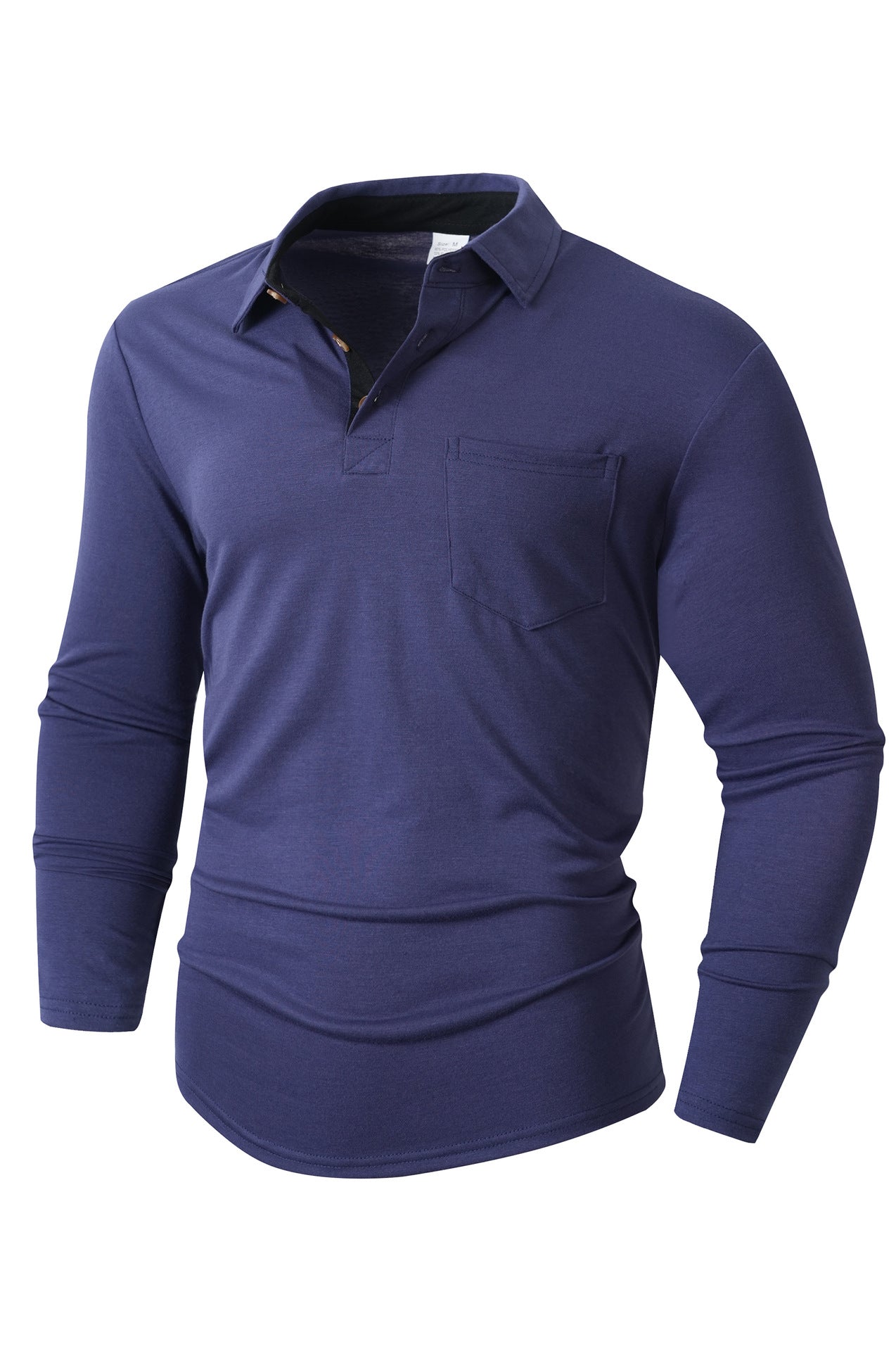 Herren elegantes Langarm Poloshirt mit modernem Kragen und leichtem Stretch Krohn-e
