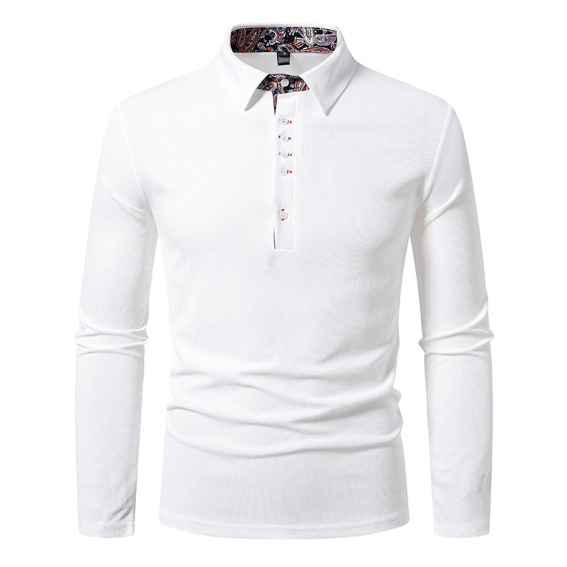 Herren Langarm Poloshirt mit außergewöhnlichem Kragen-Design Krohn-e