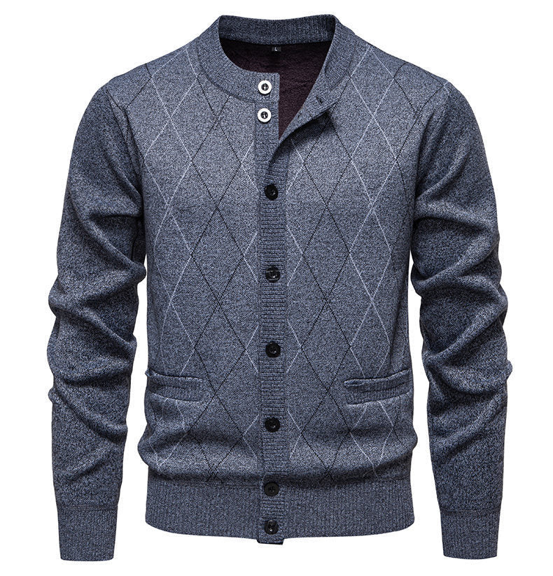 Herren stylische Strickjacke mit diamantförmigem Muster Krohn-e