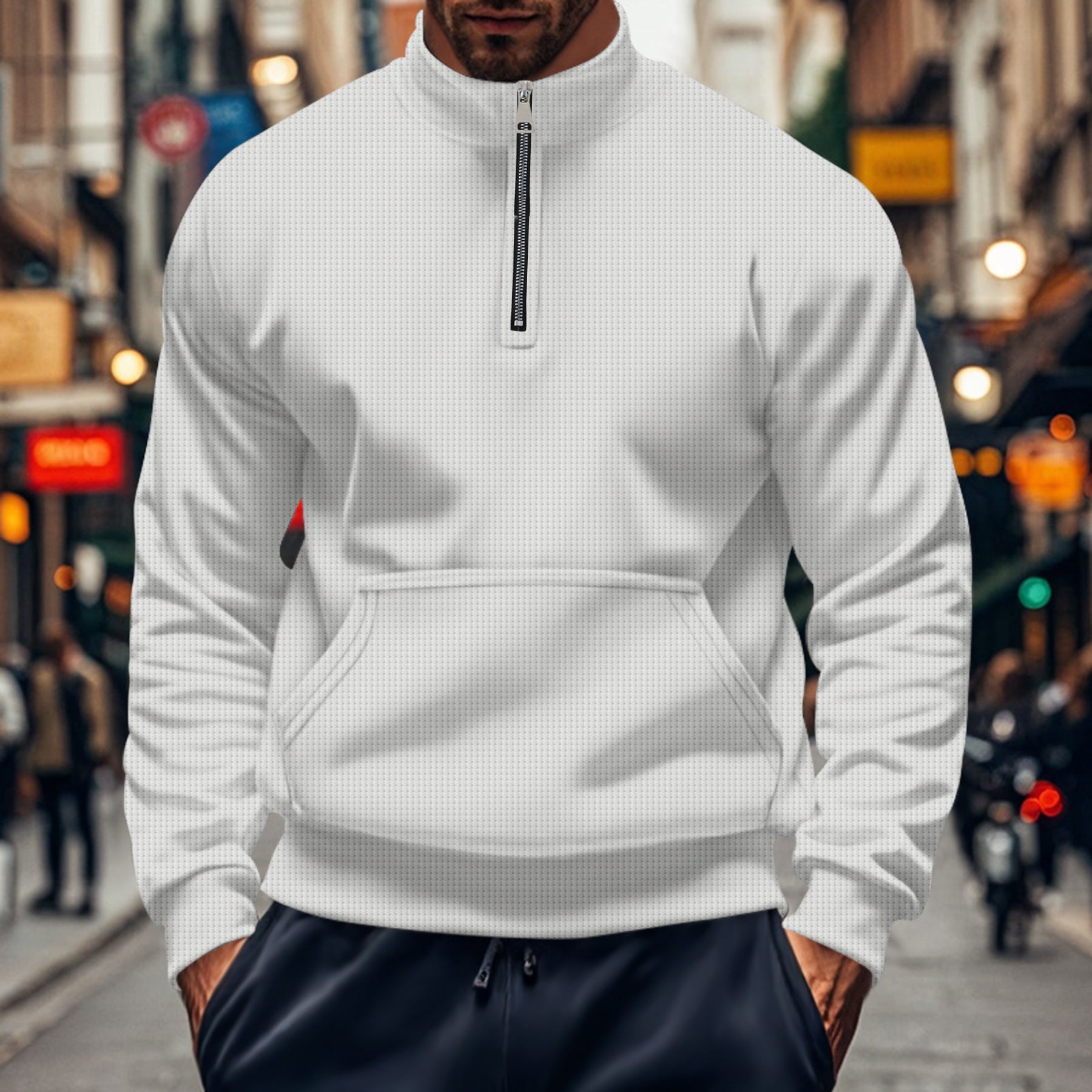 Herren sportlicher Hoodie mit Reißverschluss und praktischen Taschen Krohn-e