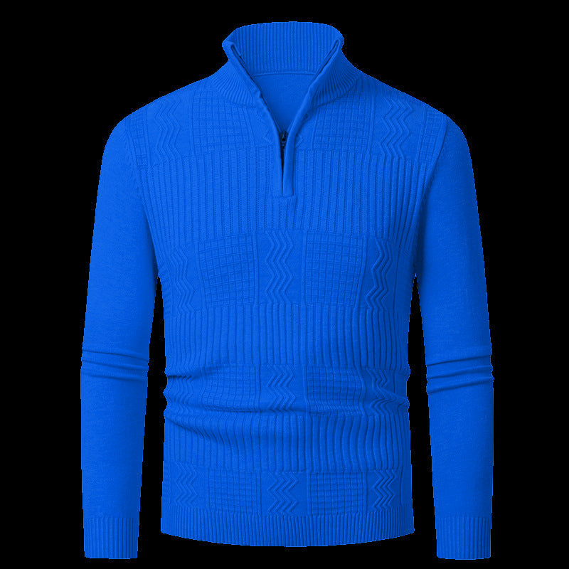 Herren Strickpullover mit modernem Reißverschluss und strukturierter Oberfläche Krohn-e