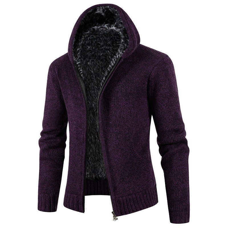 Herren Strickjacke mit Kapuze und weichem Innenfutter Krohn-e
