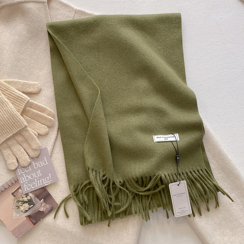 KROHN-E Damen Schal Quasten Weich Vielseitig Uni Elegant
