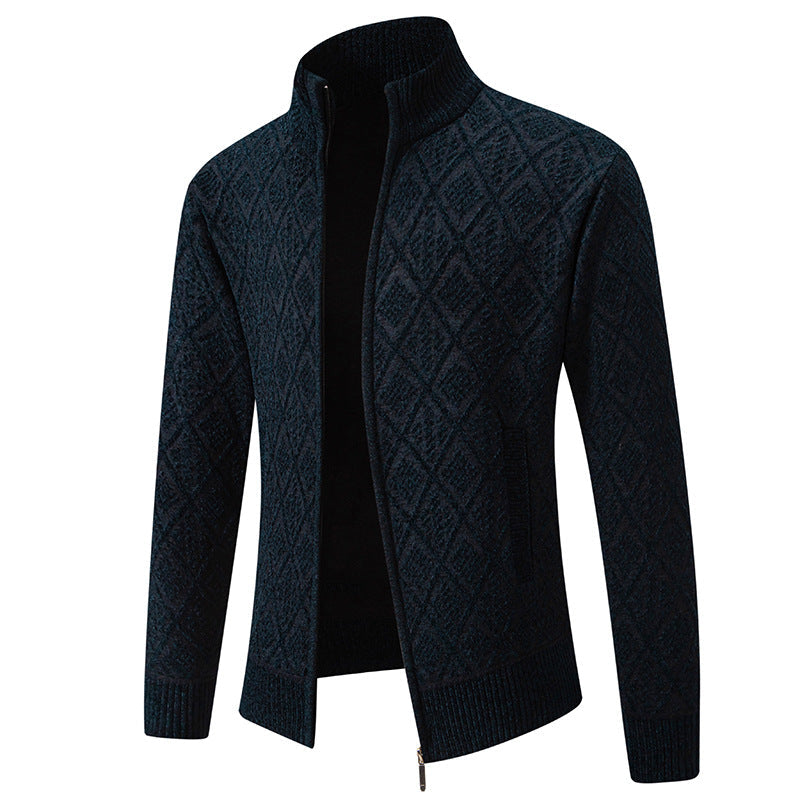 Herren Strickjacke mit strukturiertem Design und hohem Kragen Krohn-e