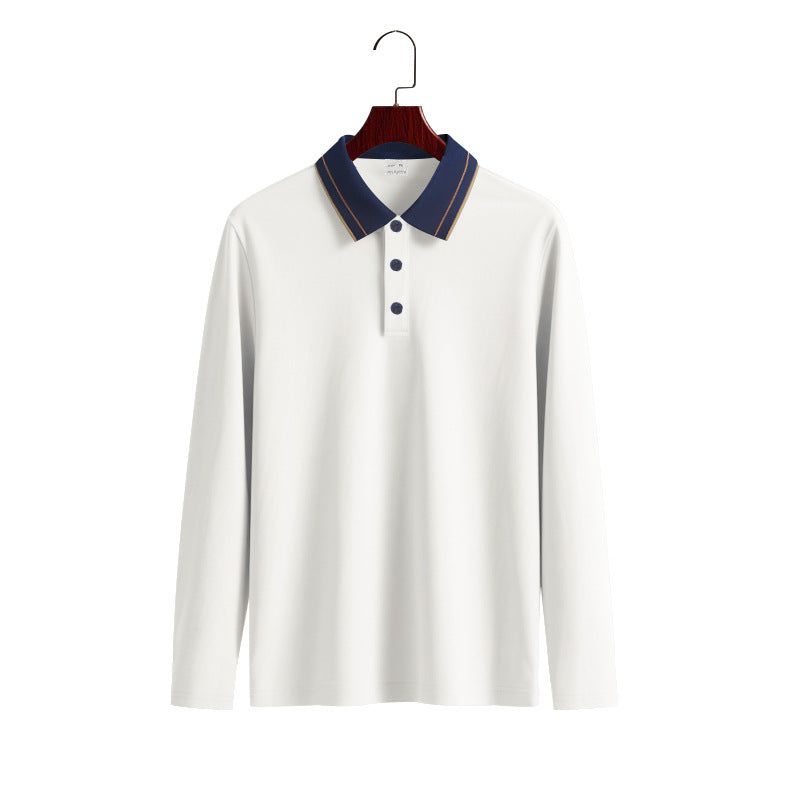 Herren Langarm-Poloshirt aus weichem Baumwollmix mit strukturiertem Kragen Krohn-e