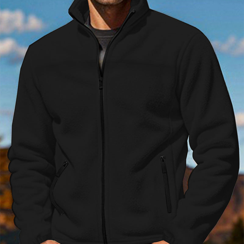 Herren Fleecejacke mit hochschließendem Kragen und Reißverschlusstaschen Krohn-e