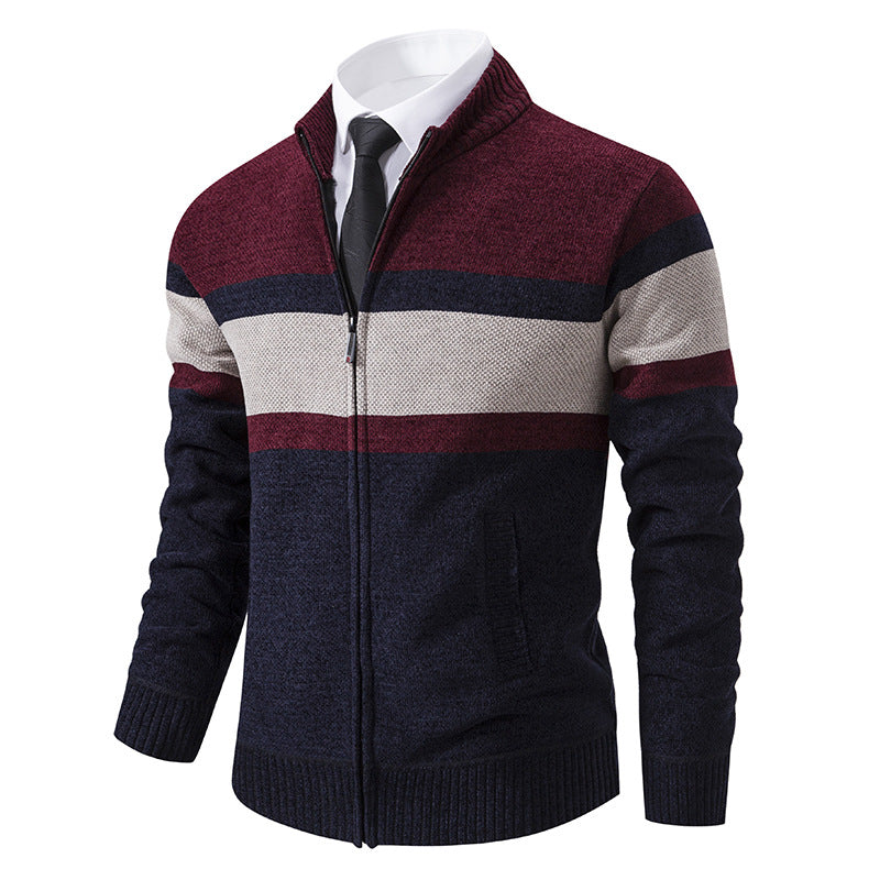 Herren Strickjacke mit strukturiertem Design und hochschließendem Kragen Krohn-e