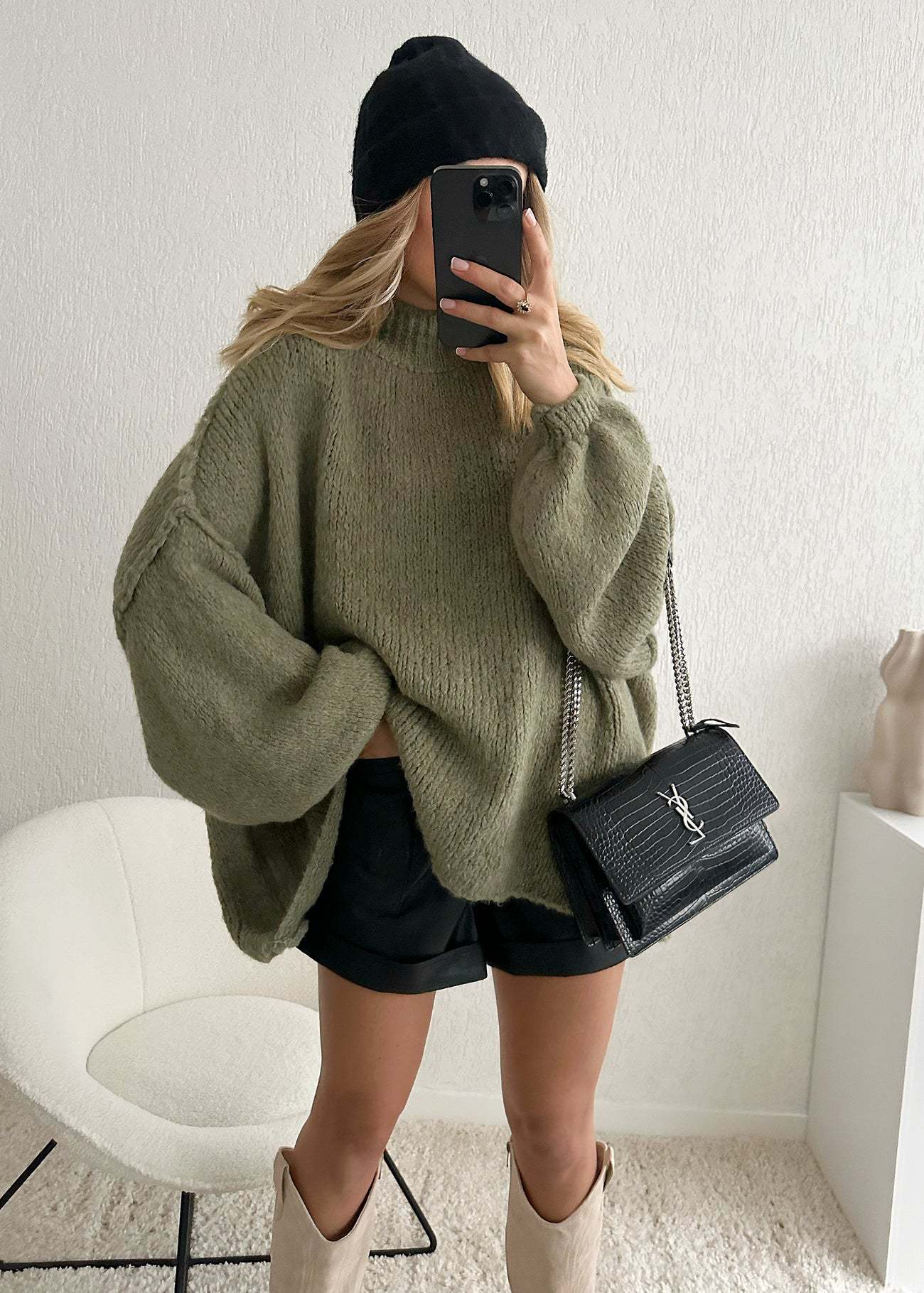 Damen Oversized Strickpullover mit weichem Material und modischen Ärmeln Krohn-e