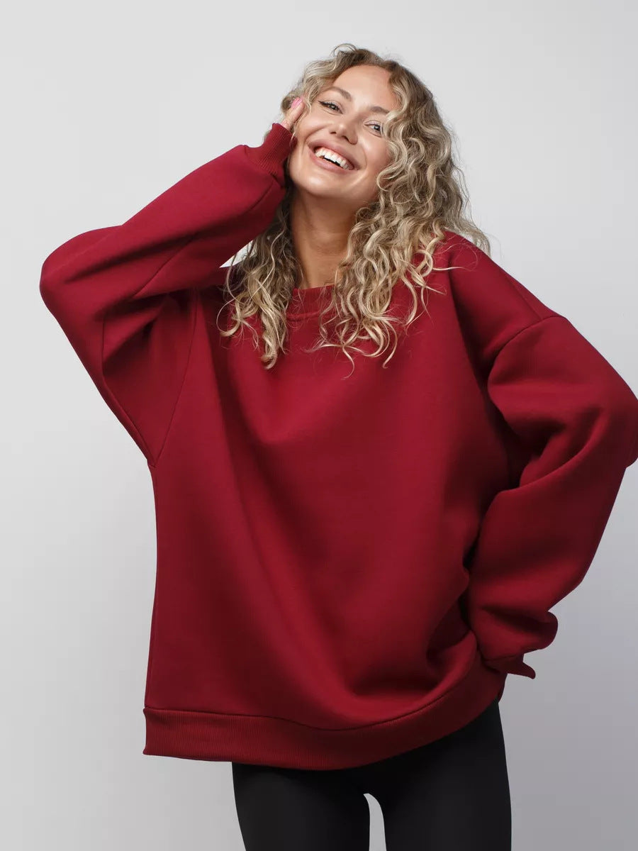 Fudus: Casual Rundhals Oversized Pullover