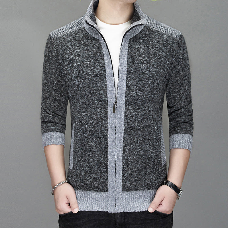 Herren Strickjacke mit modischem Zipper und hochgeschlossenem Kragen Krohn-e