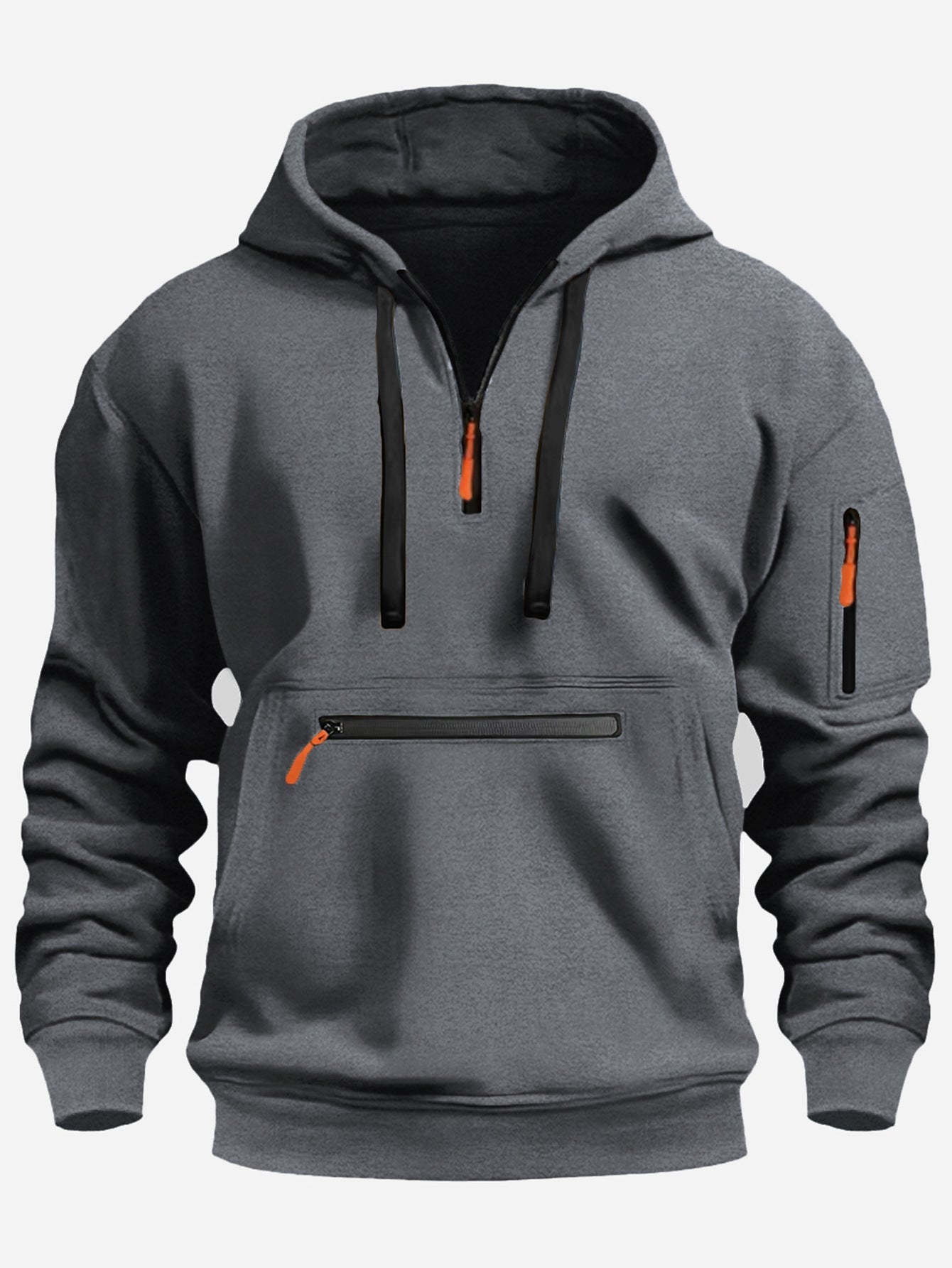 Herren modischer Kapuzenpullover mit praktischen Reißverschluss-Taschen Krohn-e