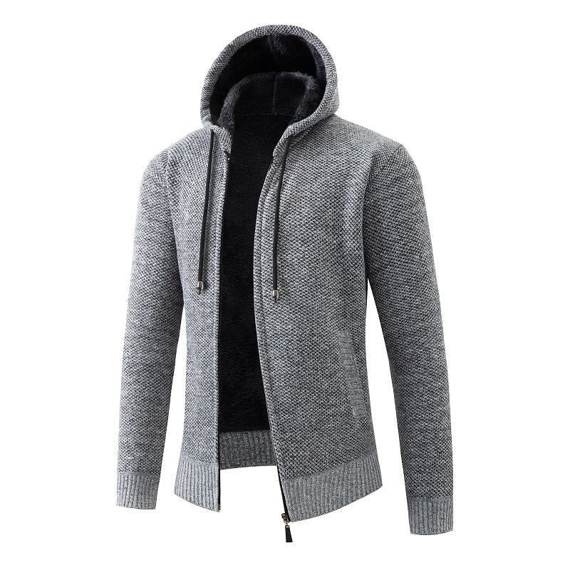 Herren gefütterte Strickjacke mit Kapuze Krohn-e