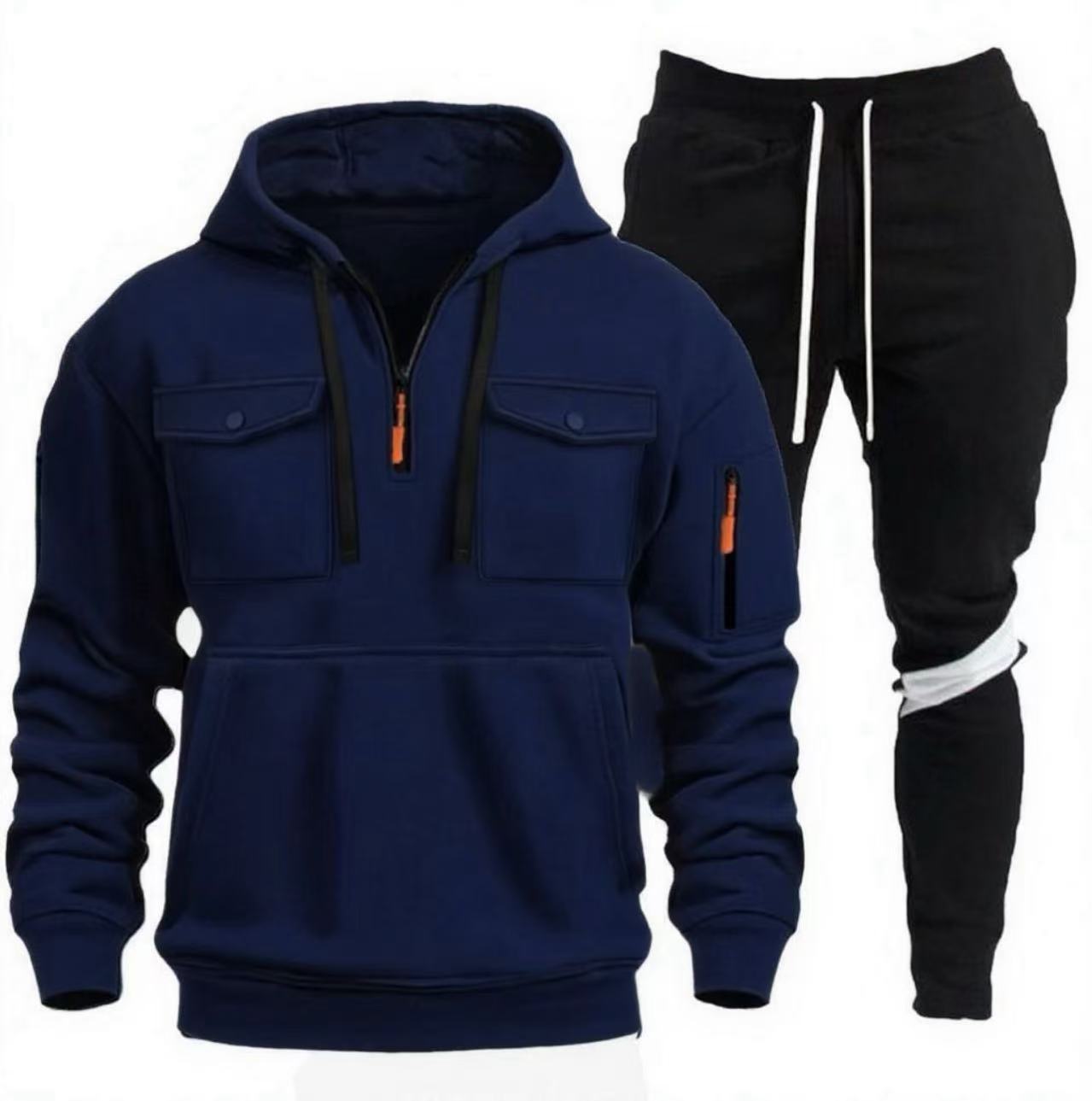 Herren praktische Kapuzenjacke mit Sporthose Krohn-e
