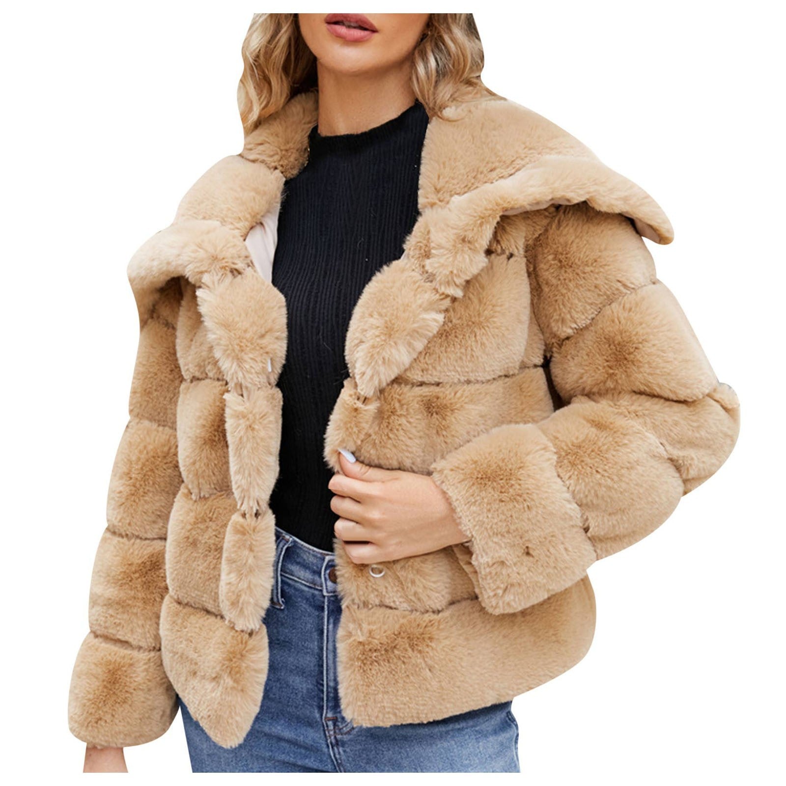 Damen Trendige Puffjacke mit weich gefüttertem Kunstfell Krohn-e