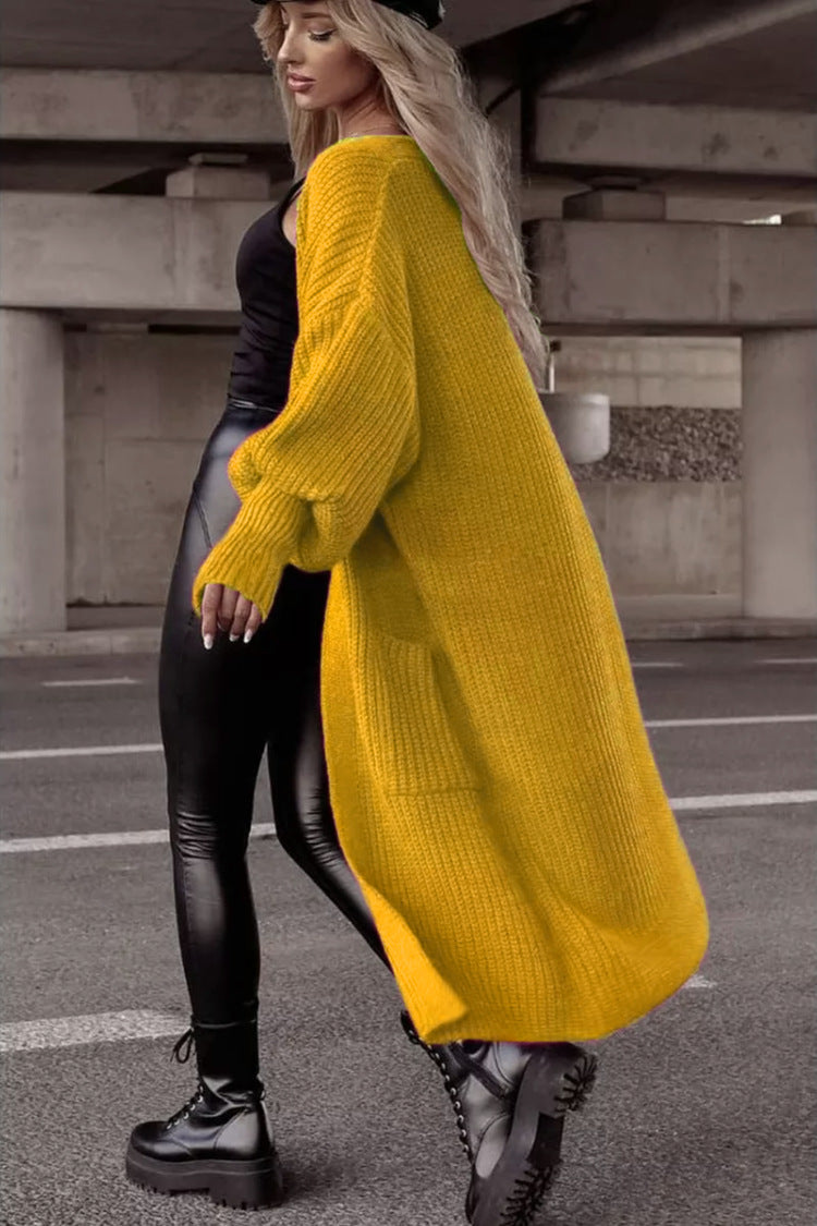 Damen Grobstrickmantel im lässigen Oversized-Stil mit tiefen Taschen Krohn-e