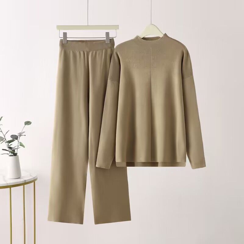 Damen elegantes Set aus langärmligem Oberteil und Palazzo-Hosen Krohn-e