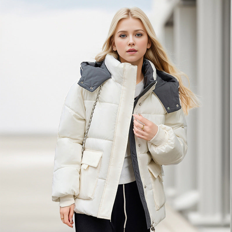 Damen gefütterte Pufferjacke mit großzügigen Taschen und abnehmbarer Kapuze Krohn-e