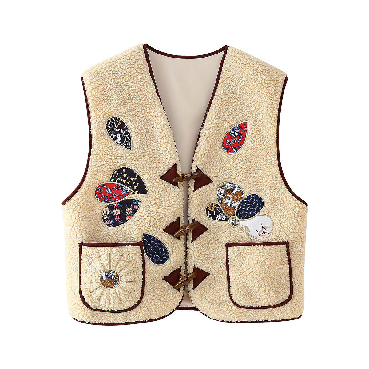 Damen Weste mit floralem Design und kuscheligem Fleece Krohn-e