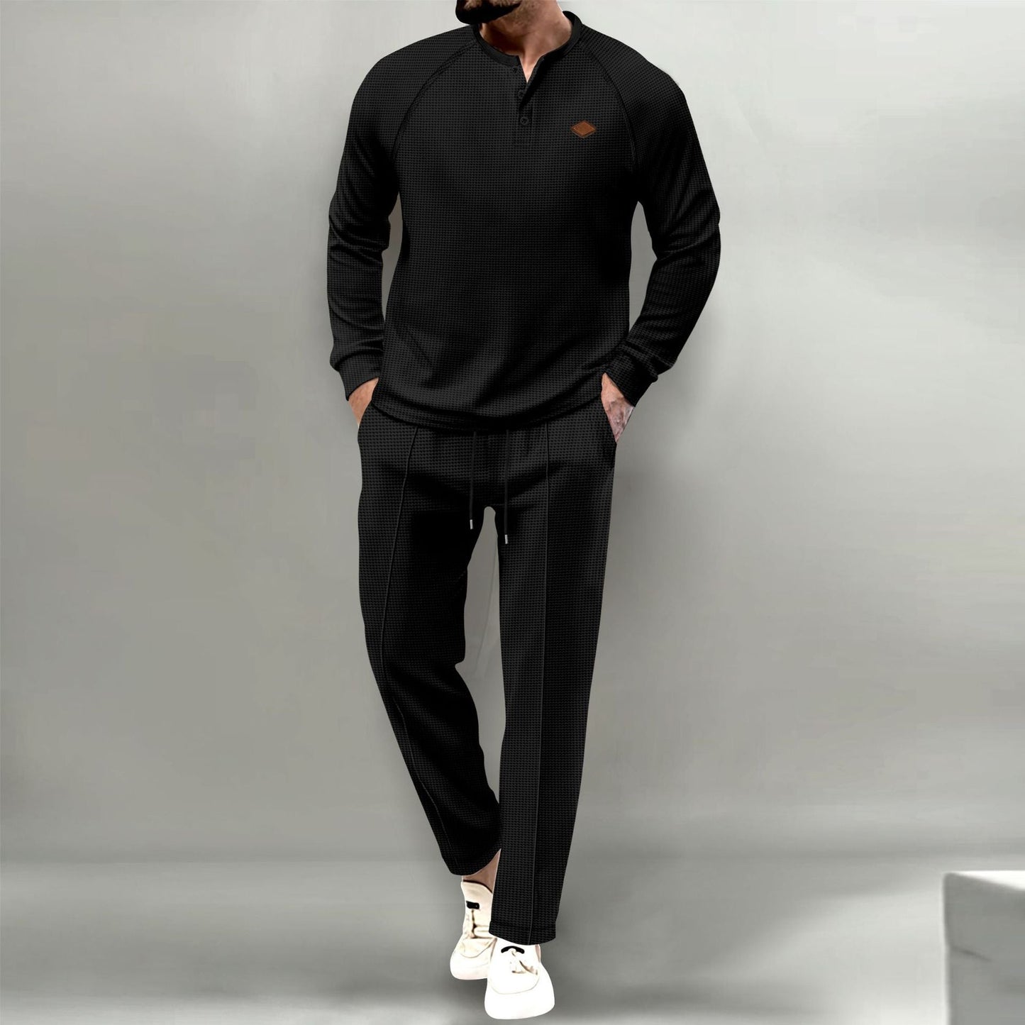Herren hochwertiger Freizeitanzug mit Knopfleiste und eleganten Taschen Krohn-e