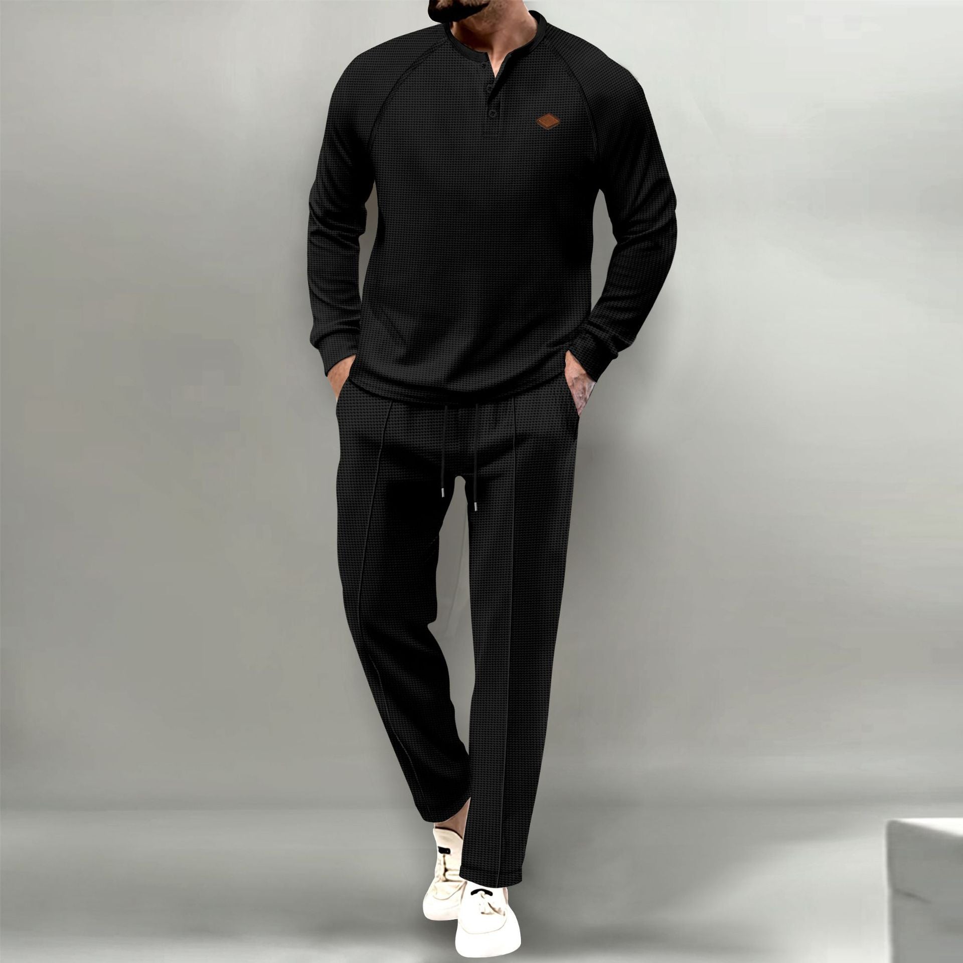 Herren hochwertiger Freizeitanzug mit Knopfleiste und eleganten Taschen Krohn-e