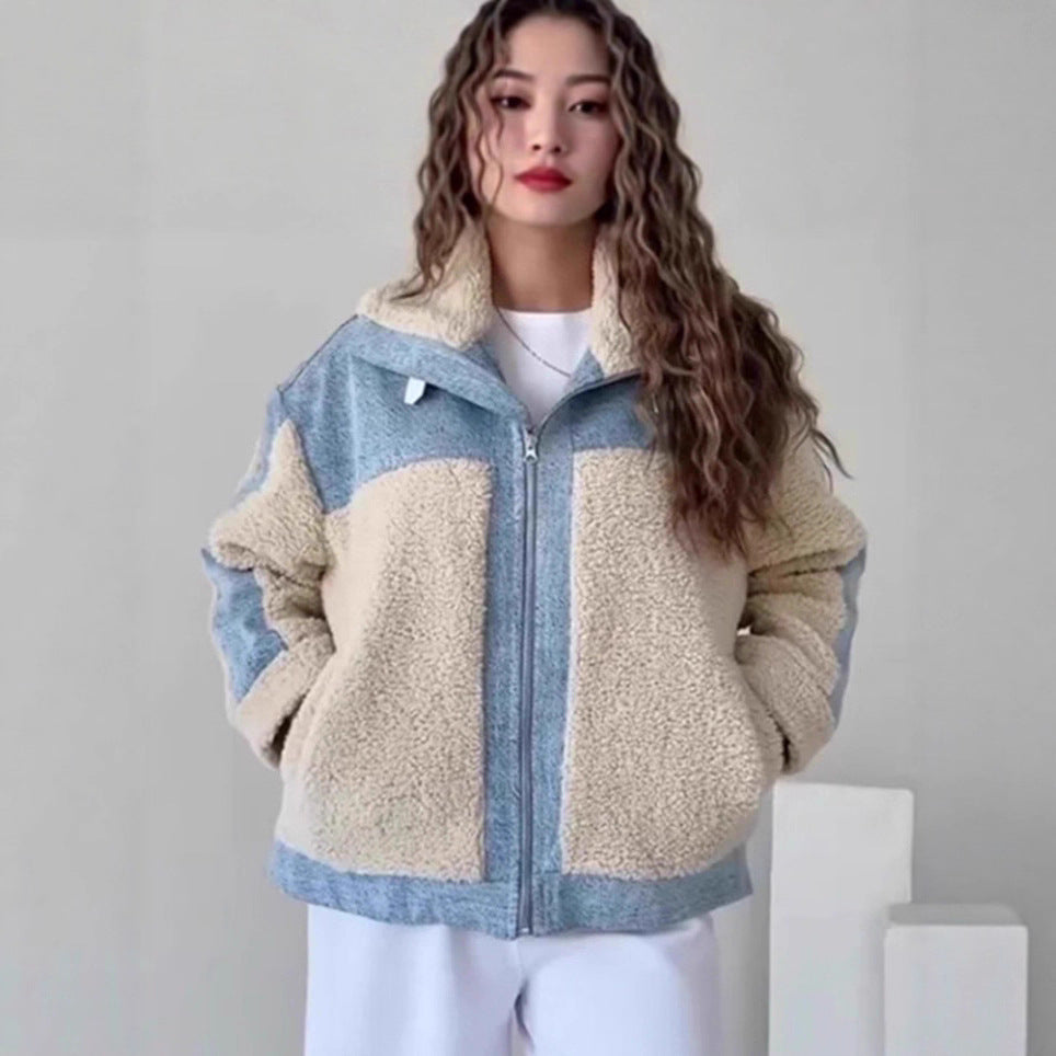Damen Fleecejacke mit Kapuze und kontrastierenden Einsätzen Krohn-e