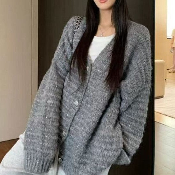 Damen Strickjacke mit voluminösen Ärmeln und einzigartiger Maschenstruktur Krohn-e