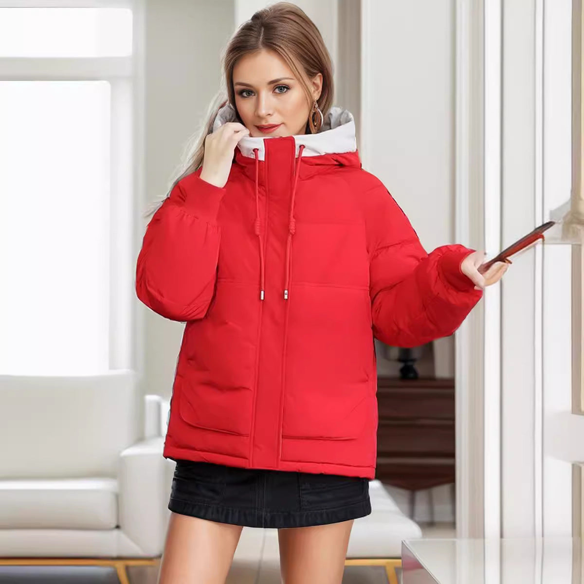 Damen modische Steppjacke mit abnehmbarer Kapuze und komfortabler Passform Krohn-e