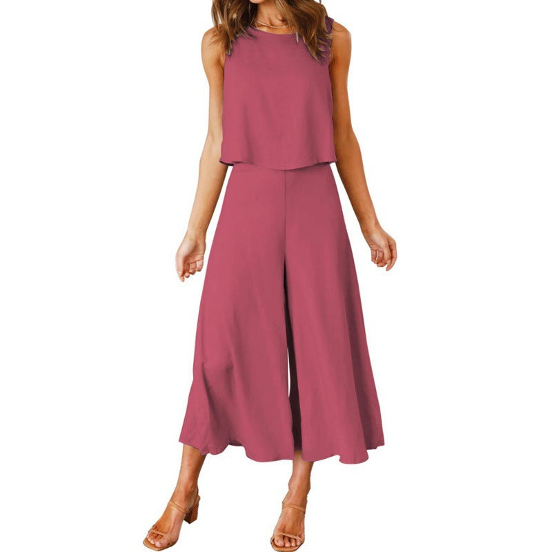 Damen Jumpsuit mit fließendem Schnitt und weitem Bein Krohn-e