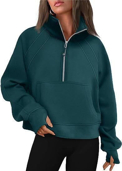 Damen Sportlicher Pullover mit hohem Kragen und Reißverschluss Krohn-e