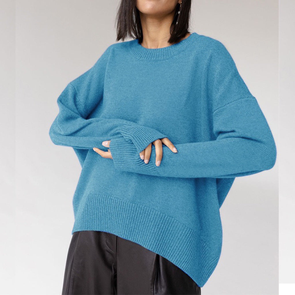 Damen Oversized Pullover mit feinem Strickmuster und breiten Bündchen Krohn-e
