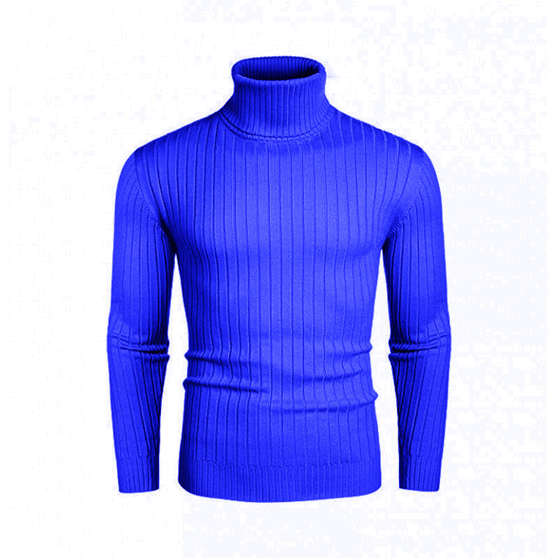 Herren eleganter Rollkragenpullover aus feinem Rippenstrick Krohn-e