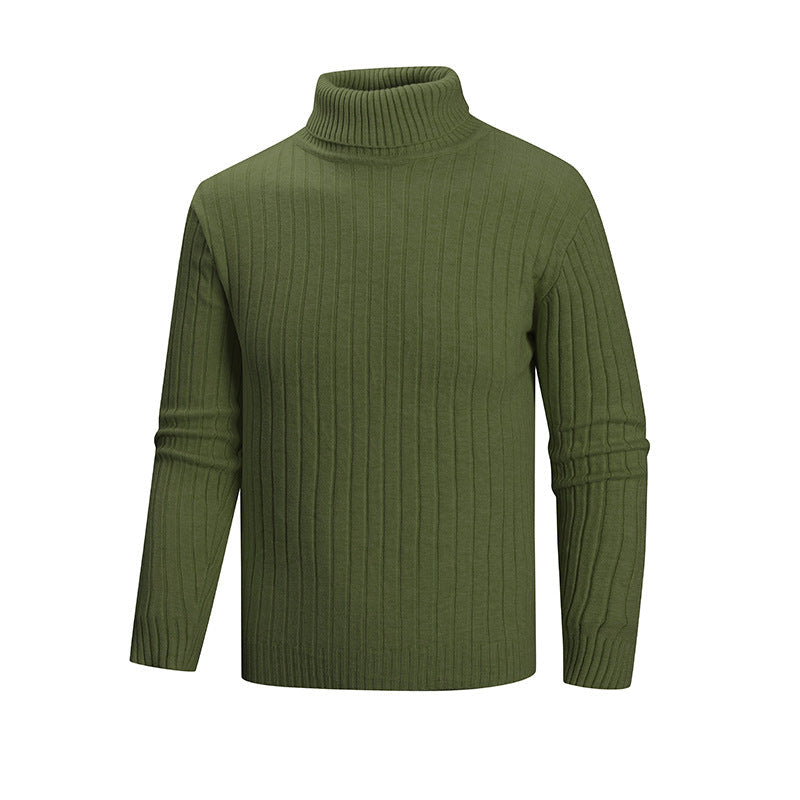Herren eleganter Pullover mit hohem Kragen und feiner Rippenstruktur Krohn-e