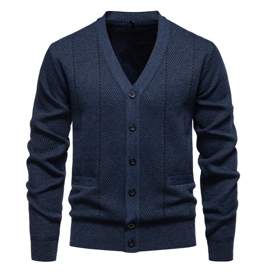 Herren modische Strickjacke mit einzigartigem Rautenmuster Krohn-e