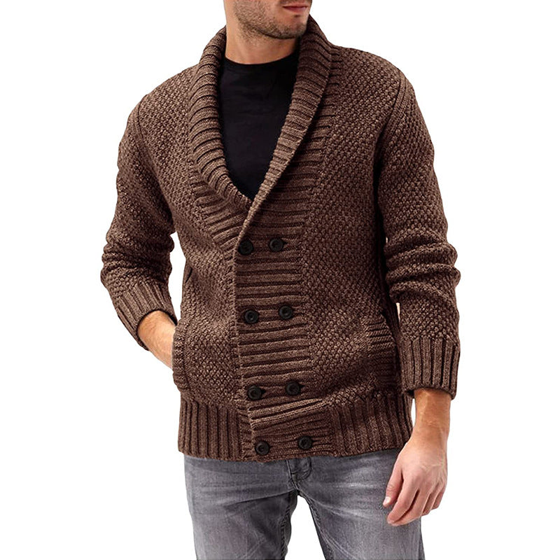 Herren Strickjacke mit doppelter Knopfleiste und strukturiertem Design Krohn-e