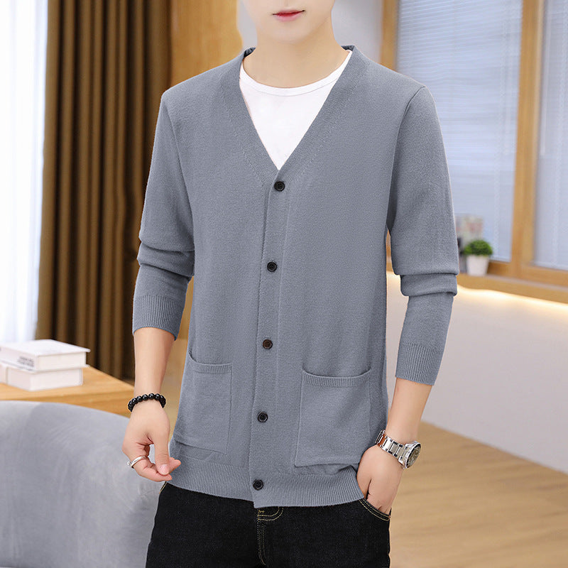 Herren eleganter leichter Strickcardigan mit Taschen Krohn-e