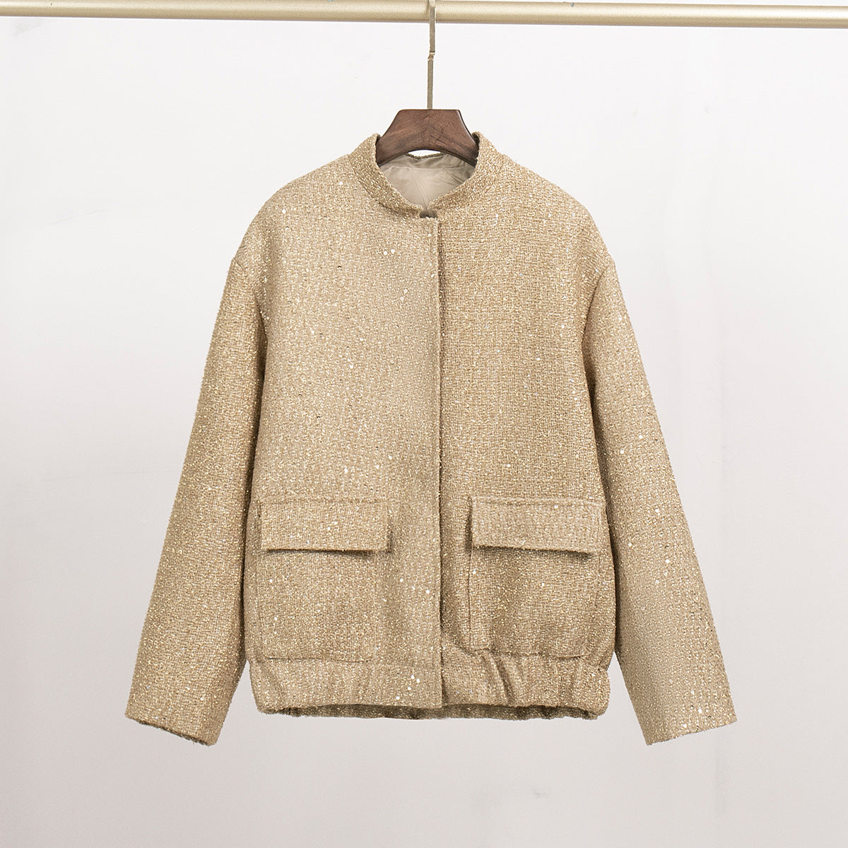 Damen Glitzerjacke mit praktischen Taschen und elastischem Saum Krohn-e