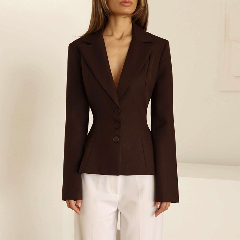 Damen taillierter Blazer mit elegantem Revers Krohn-e