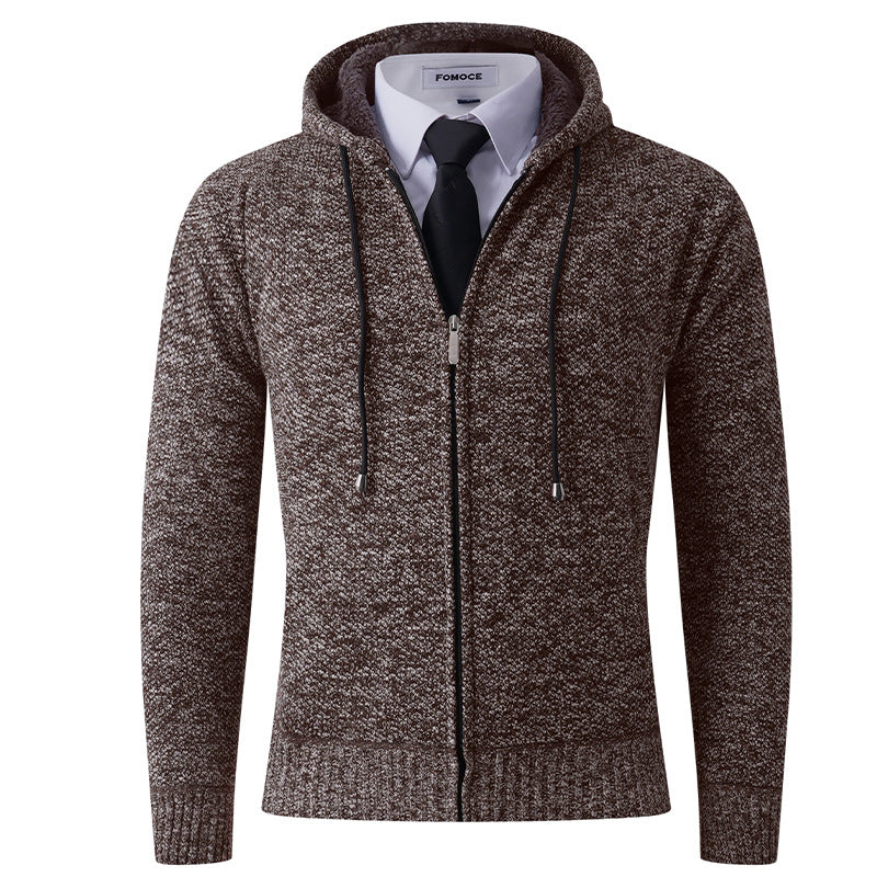 Herren Strickjacke mit Kapuze und strukturierter Verarbeitung Krohn-e
