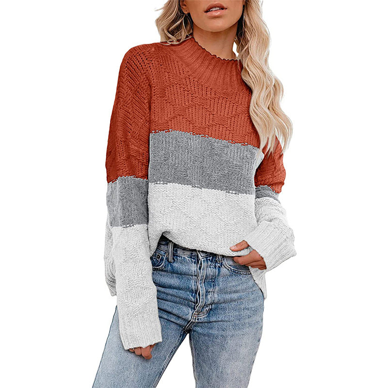 Damen Grobstrickpullover mit modernem Blockdesign Krohn-e