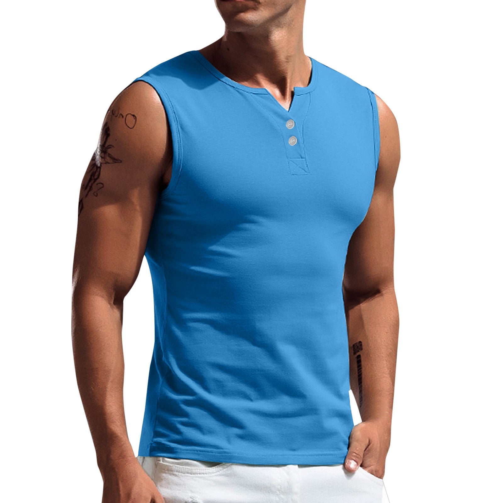 Herren Tanktop mit ausgewogenem Schnitt und praktischen Druckknöpfen Krohn-e