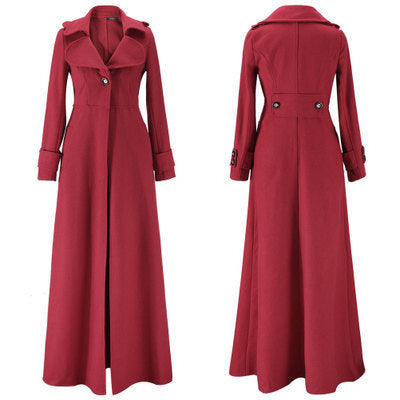 Damen Eleganter Langmantel mit klassischem Revers und modernen Akzenten Krohn-e