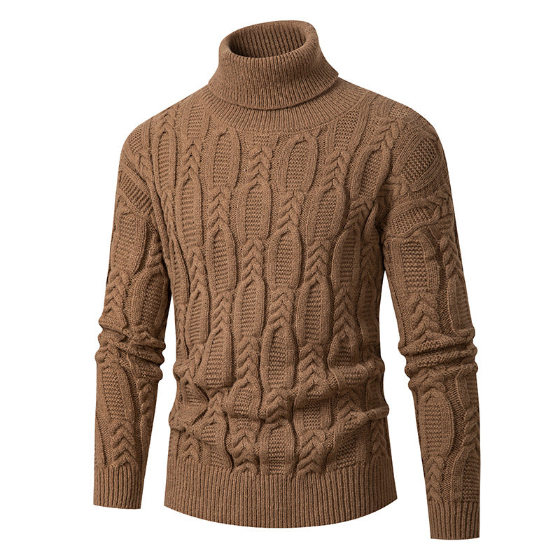 Herren Hochwertiger Rollkragenpullover mit Strukturmuster Krohn-e