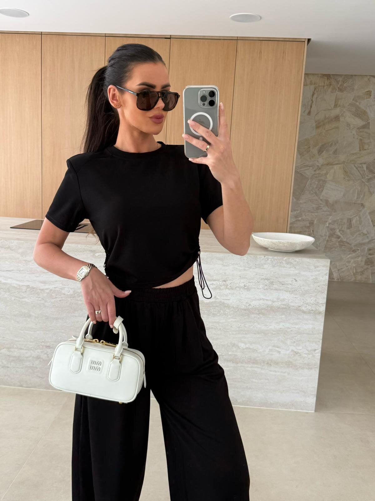 Damen lässiges Set aus Crop-Top und Jogginghose Krohn-e