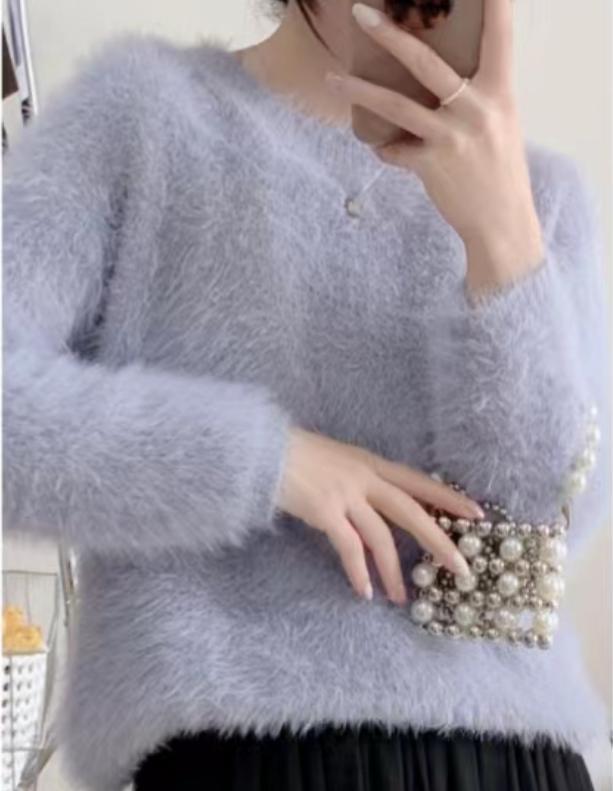 Damen modischer cropped Pullover mit weichem Flausch-Material Krohn-e
