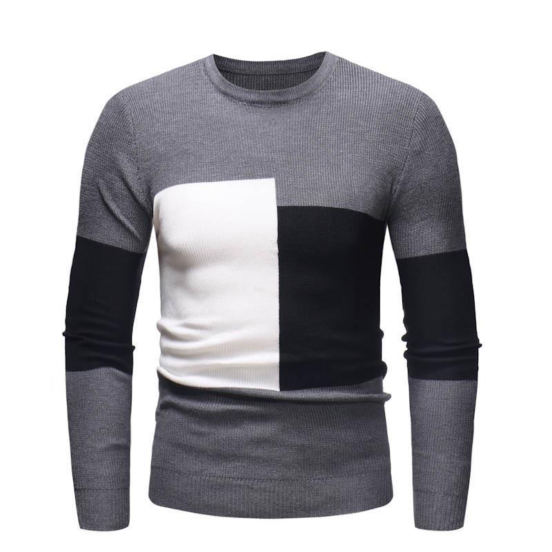 Herren Designer Pullover mit modernem Blockmuster Krohn-e