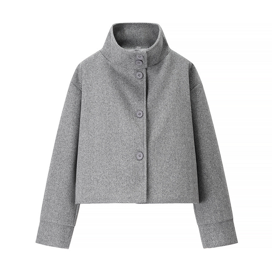 Damen Kurzjacke mit modernem Kragen und eleganten Knopfdetails Krohn-e