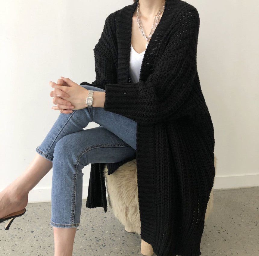 Damen Strickcardigan im lässigen Oversized-Stil mit offener Vorderseite Krohn-e