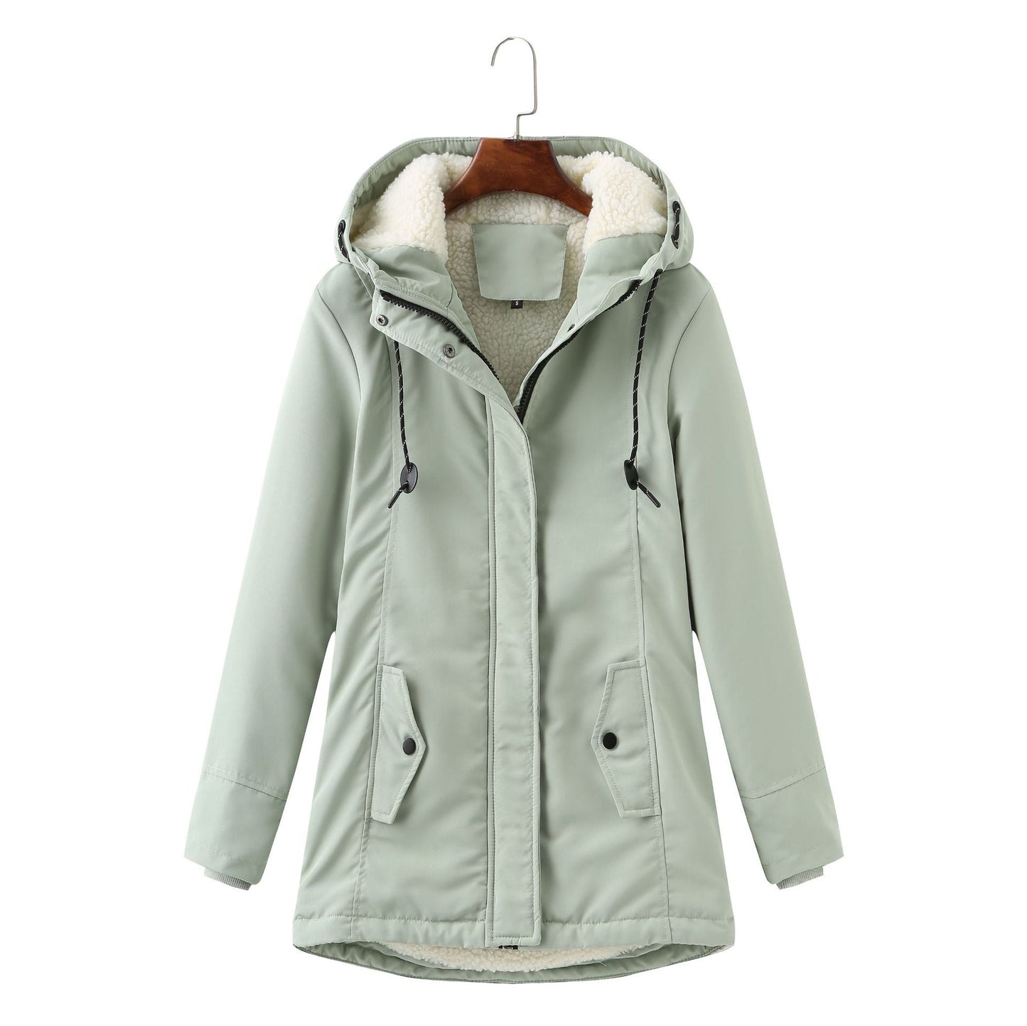 Damen warme Fleecegefütterte Parka-Jacke mit verstellbarem Taillenzug Krohn-e